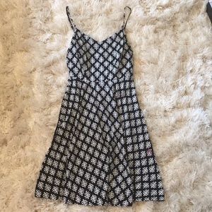 Black and White Leaf Print Sundress